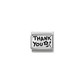 Nomination COMPOSABLE CLASSIC PLAETTCHEN aus Edelstahl, mit 925er Silber verziert, (42_THANK YOU)